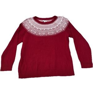 CROFT & BARROW, Size XL Classic Cable Sweater, in Red/White Extra Soft Yarn